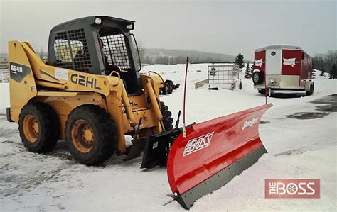 boss plow skid steer mount|snow pusher for skid steer.